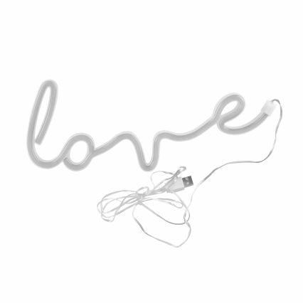LED Neon väggdekoration LOVE LED/3W/3xAA USB röd