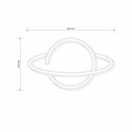 LED Neon väggdekoration PLANET LED/3W/3xAA USB blå/gul