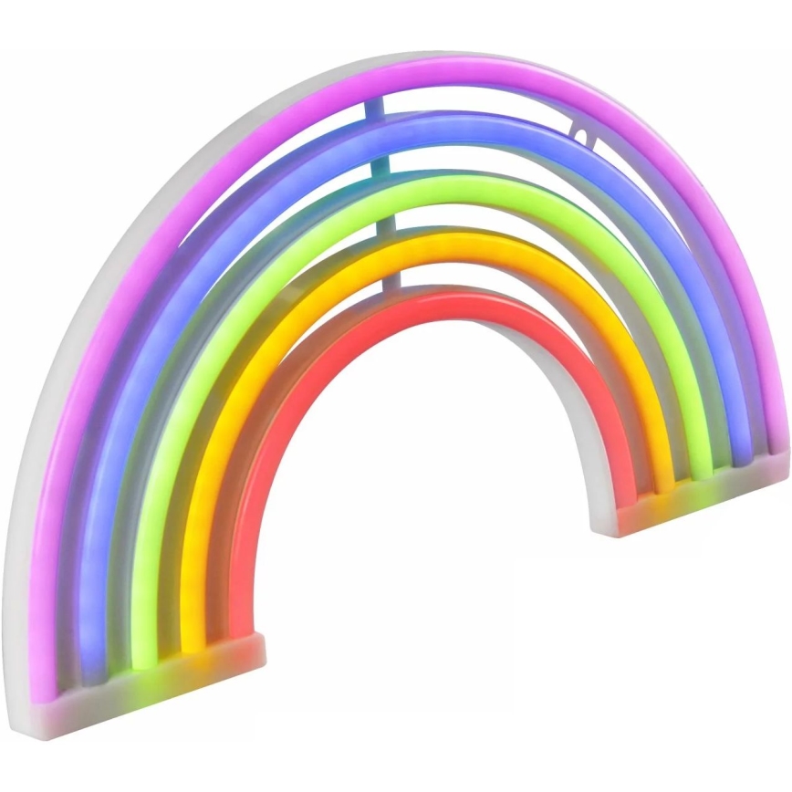 LED Neon väggdekoration RAINBOW LED/3W/3xAA USB Flerfärgad