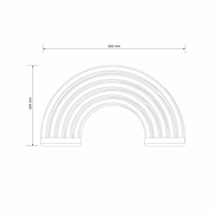 LED Neon väggdekoration RAINBOW LED/3W/3xAA USB Flerfärgad