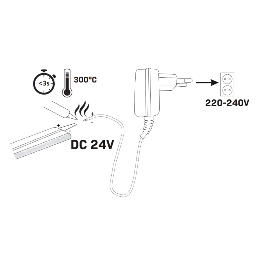 LED-slinga NEON 5m LED/48W/24V 4000K IP65