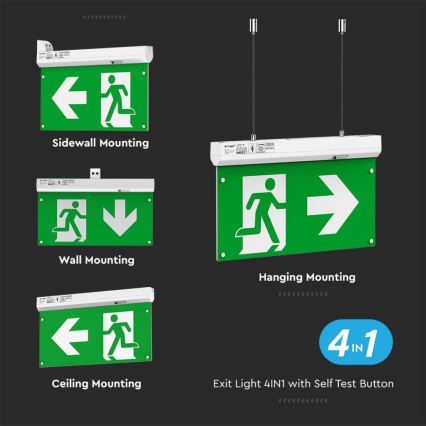 LED nödbelysning EMERGENCY EXIT LED/2,5W/230V 04.01.2001 6000K