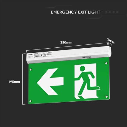 LED nödbelysning EMERGENCY EXIT LED/2,5W/230V 04.01.2001 6000K