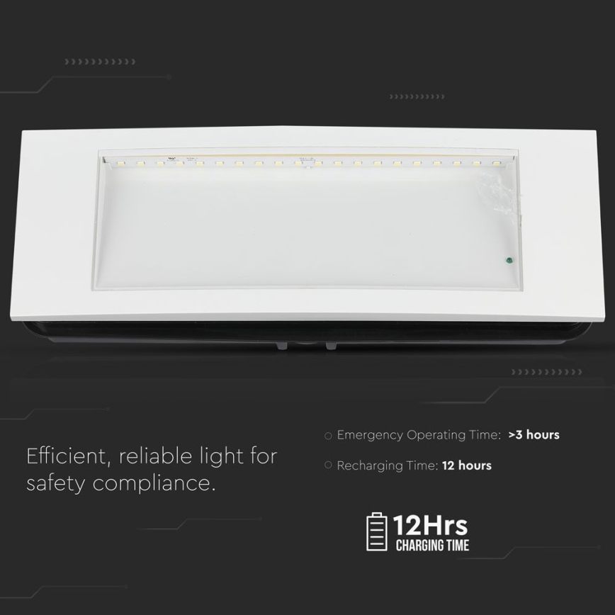LED nödbelysning EMERGENCY EXIT SAMSUNG CHIP LED/3,8W/230V 6000K