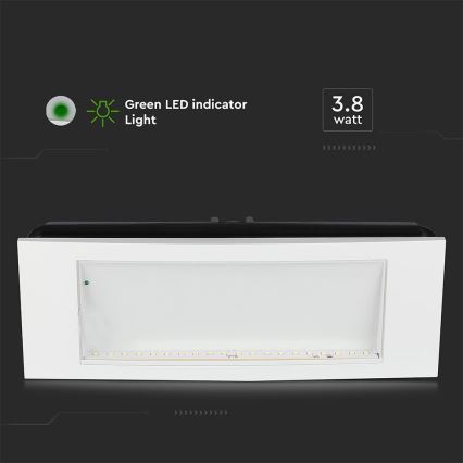 LED nödbelysning EMERGENCY EXIT SAMSUNG CHIP LED/3,8W/230V 6000K