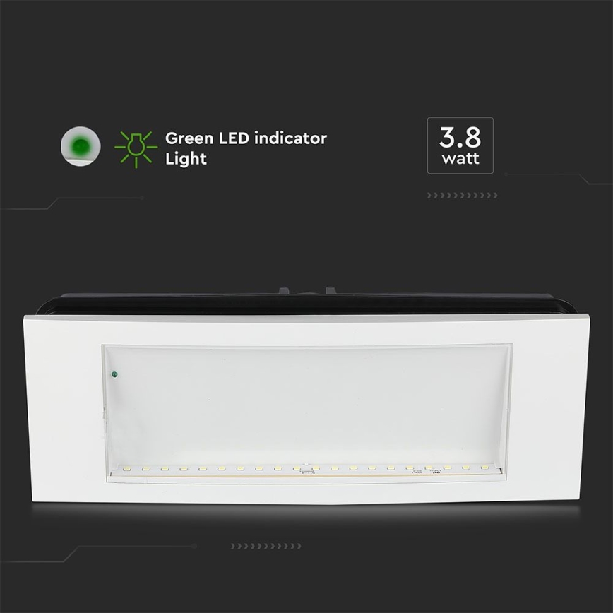 LED nödbelysning EMERGENCY EXIT SAMSUNG CHIP LED/3,8W/230V 6000K