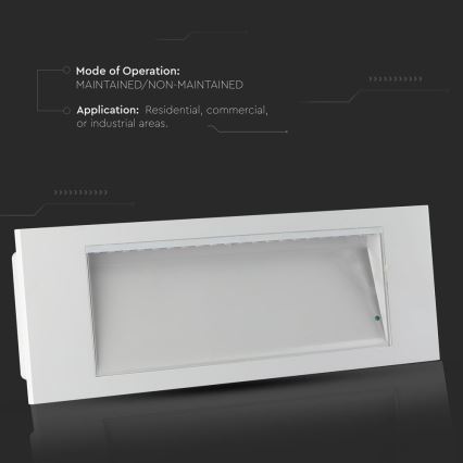 LED nödbelysning EMERGENCY EXIT SAMSUNG CHIP LED/3,8W/230V 6000K
