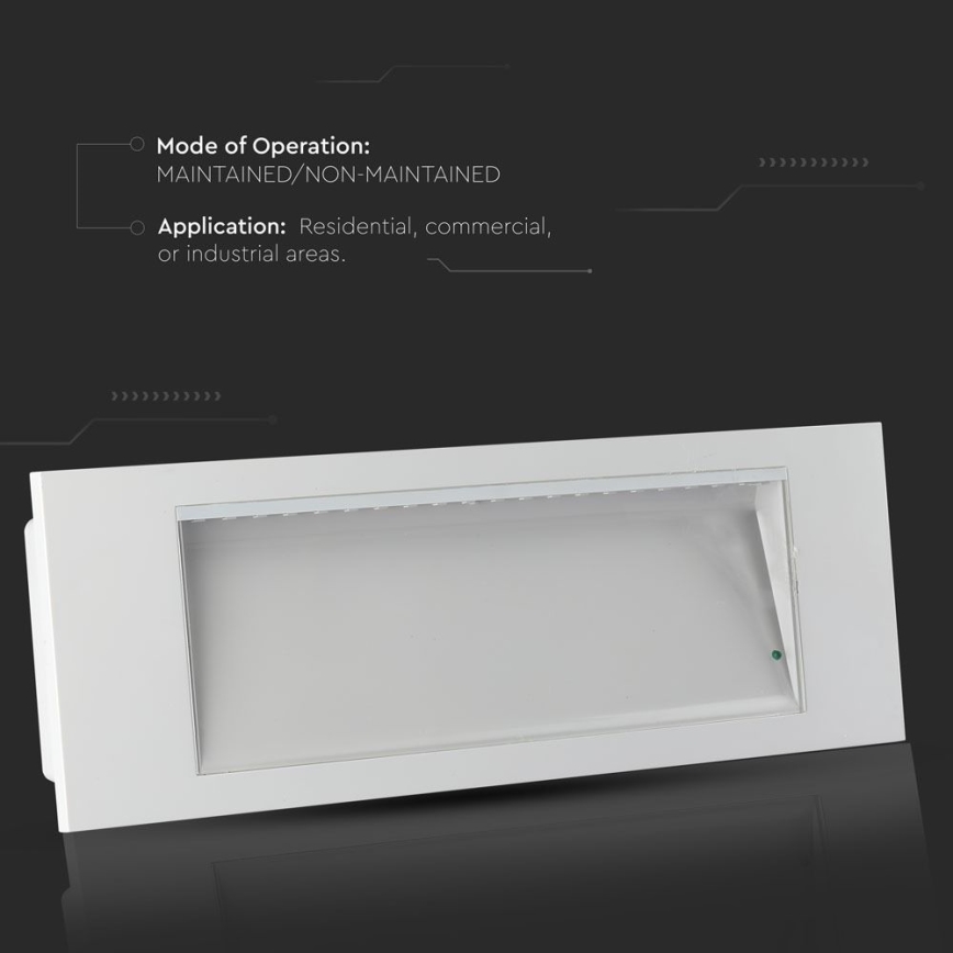 LED nödbelysning EMERGENCY EXIT SAMSUNG CHIP LED/3,8W/230V 6000K