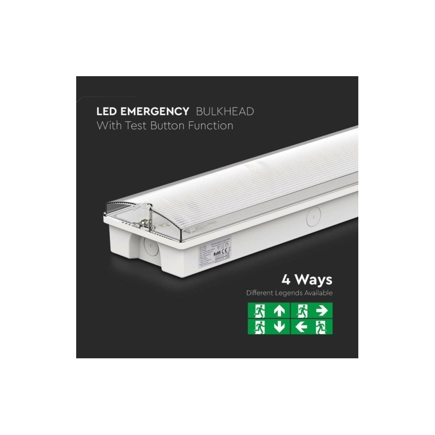 LED nödbelysning EMERGENCY EXIT LED/3W/230V 6400K IP65