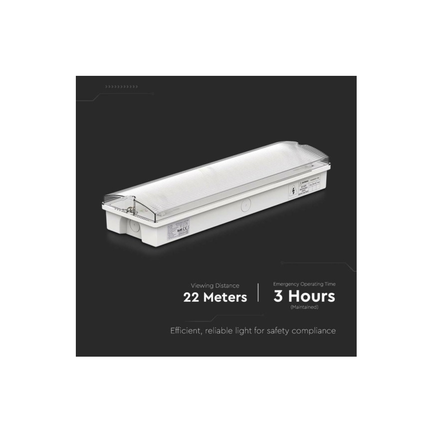LED nödbelysning EMERGENCY EXIT LED/3W/230V 6400K IP65