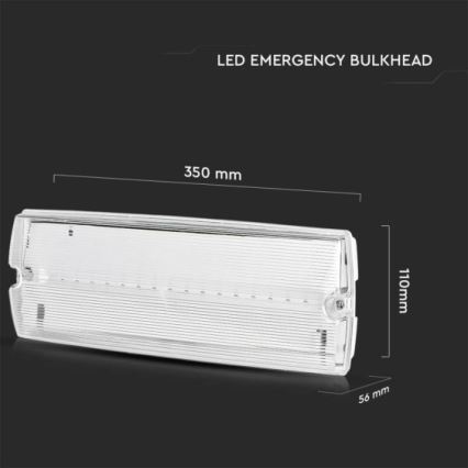 LED nödbelysning EMERGENCY EXIT LED/3W/230V 6400K IP65