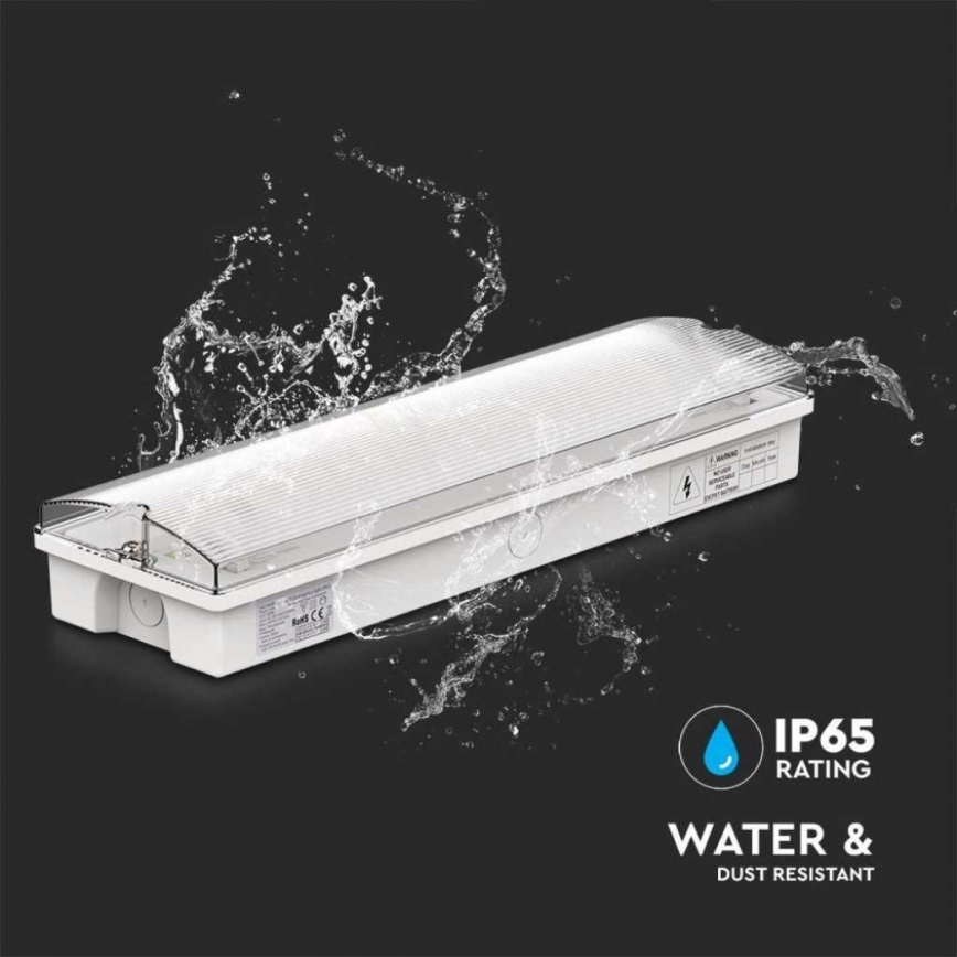 LED nödbelysning med ett regelbundet funktionstest EMERGENCY EXIT LED/3W/230V 6400K IP65