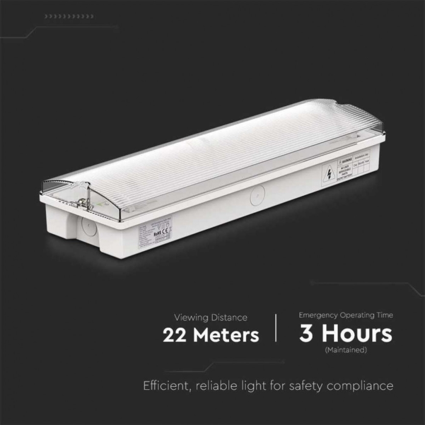 LED nödbelysning med ett regelbundet funktionstest EMERGENCY EXIT LED/3W/230V 6400K IP65