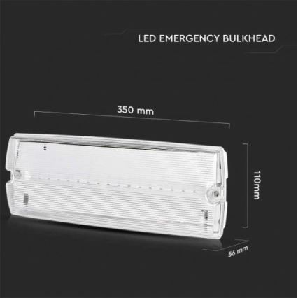 LED nödbelysning med ett regelbundet funktionstest EMERGENCY EXIT LED/3W/230V 6400K IP65