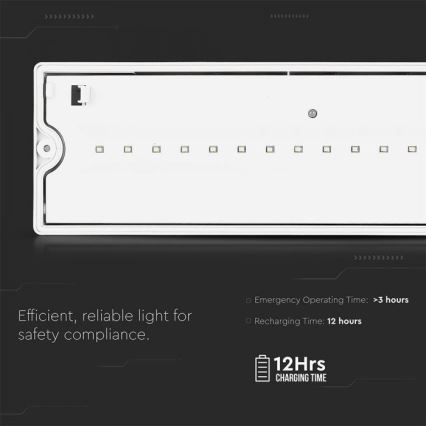 LED nödbelysning EMERGENCY EXIT LED/3W/230V IP65 6000K 1200mAh