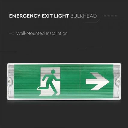 LED nödbelysning EMERGENCY EXIT LED/3W/230V IP65 6000K 1200mAh