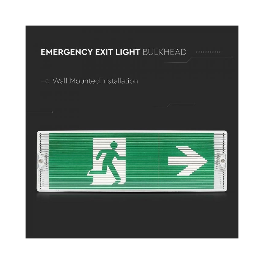 LED nödbelysning EMERGENCY EXIT LED/3W/230V IP65 6000K 1200mAh