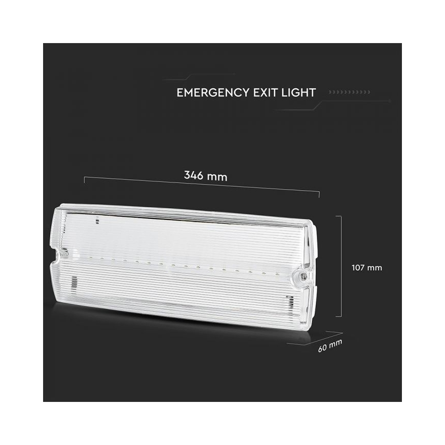 LED nödbelysning EMERGENCY EXIT LED/3W/230V IP65 6000K 1200mAh