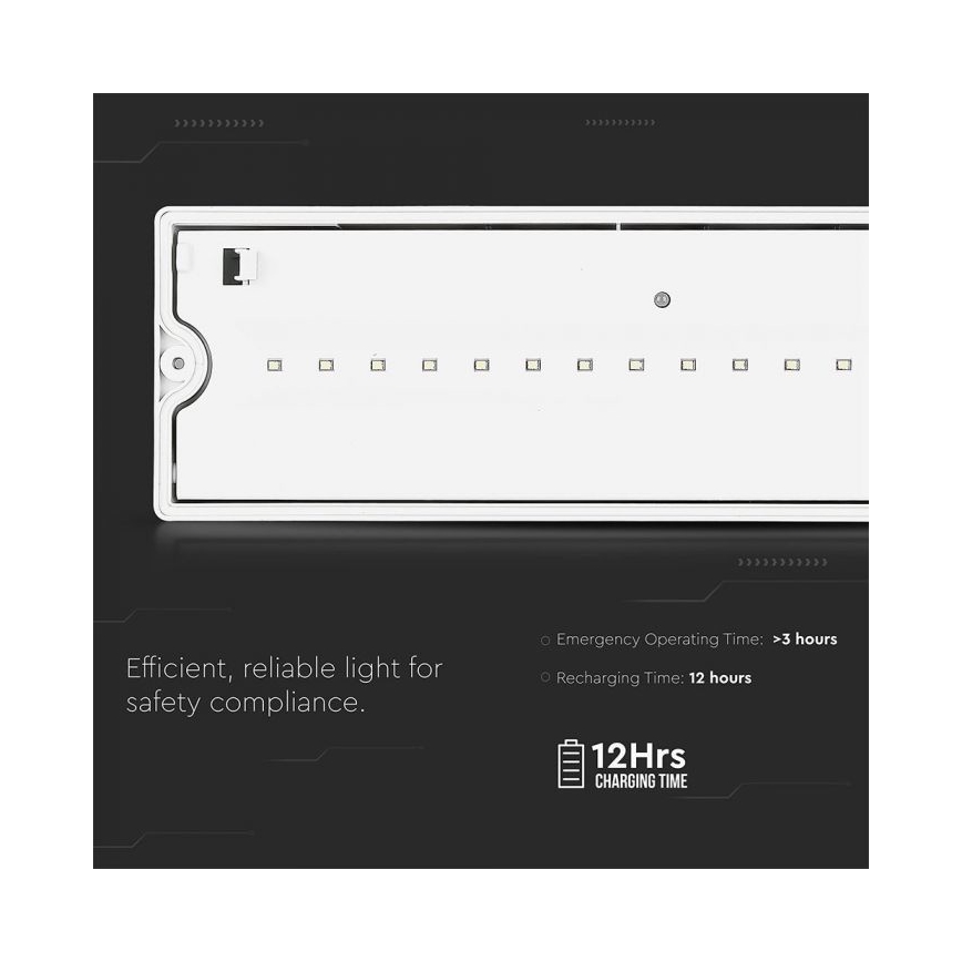 LED Nödljus EMERGENCY EXIT LED/3W/230V IP65 6000K 1200mAh