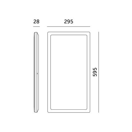 LED Infälld panel NIVERA LED/32W/230V IP54 3000/4000/6000K 29,5x59,5 cm svart