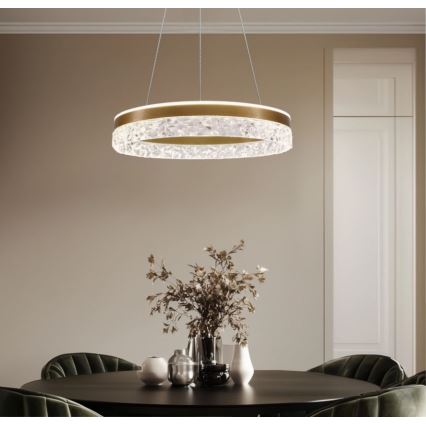 LED-pendel med kabel FROZI LED/32W/230V Ø 50 cm guld