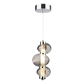 LED-pendel med vajer BOLLA LED/12W/230V Ø 16 cm blank krom/rökgrå