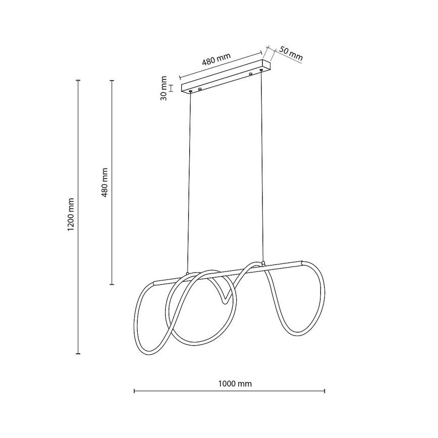 LED-pendel på vajer FLEXI LED/45W/230V 4000K svart