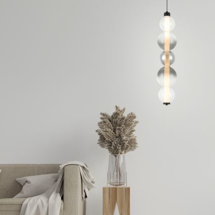 LED-pendel på vajer LUMMI LED/19W/230V svart/rökfärgad