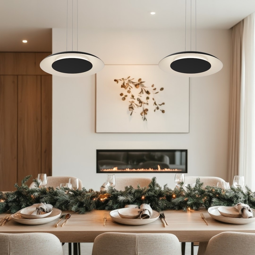 LED-pendel på vajer PIATTINO LED/30W/230V 2700/3200/4000K Ø 40 cm svart