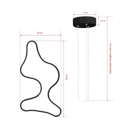 LED Pendellampa ARTISAN LED/36W/230V 6500K svart
