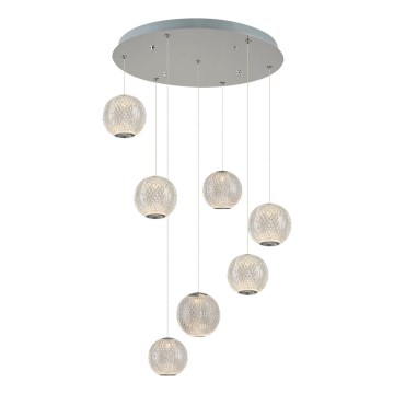 LED Pendellampa CREMONA 7xLED/5W/230V 3000K matt krom