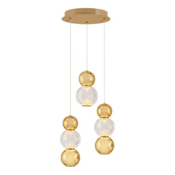 LED Pendellampa CREMONA LED/17W/230V 3000K guld