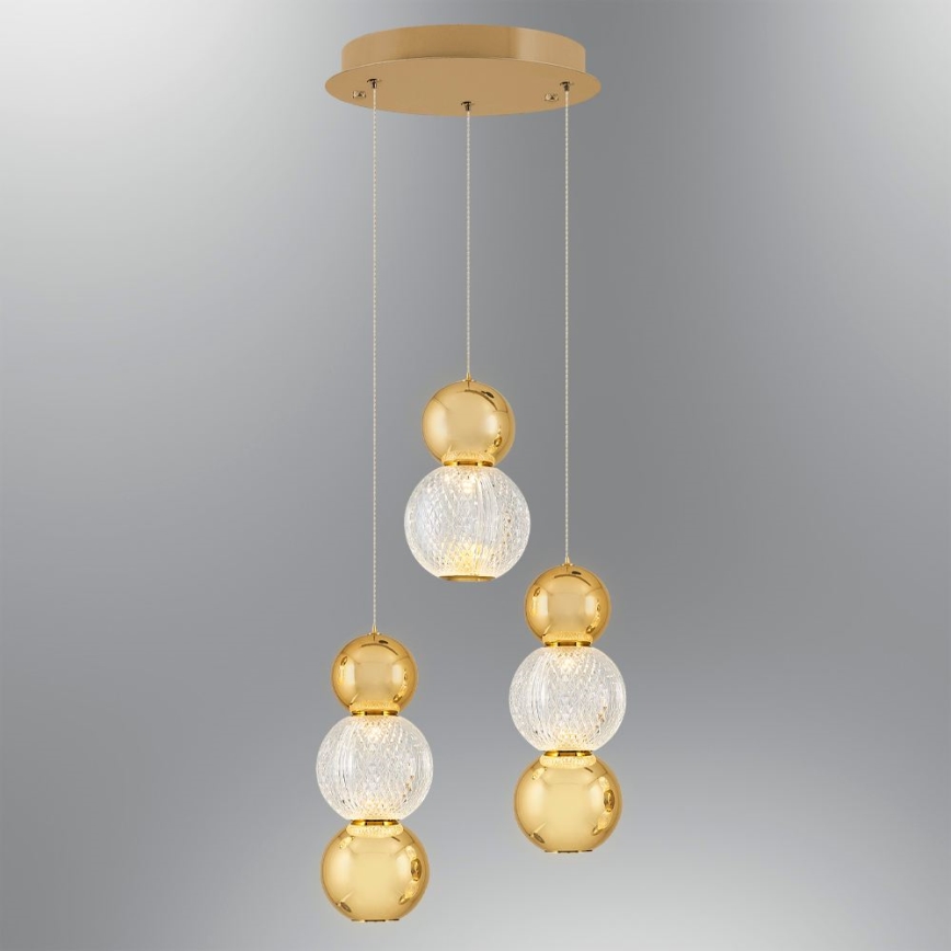 LED Pendellampa CREMONA LED/17W/230V 3000K guld