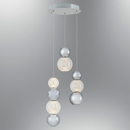 LED Pendellampa CREMONA LED/17W/230V 3000K matt krom