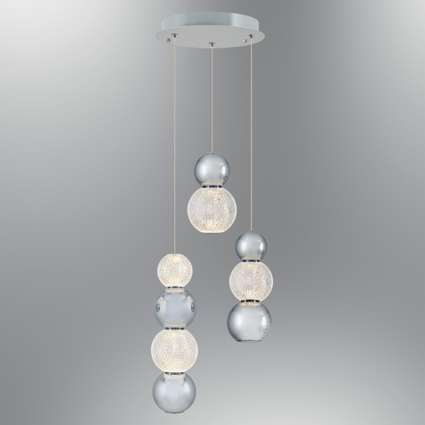 LED Pendellampa CREMONA LED/17W/230V 3000K matt krom