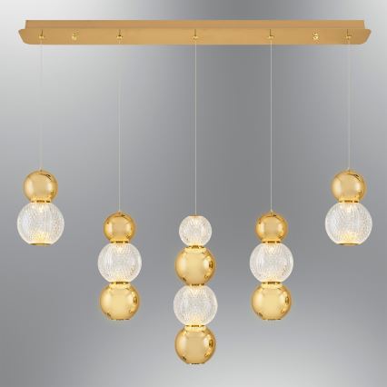 LED Pendellampa CREMONA LED/27W/230V 3000K guld