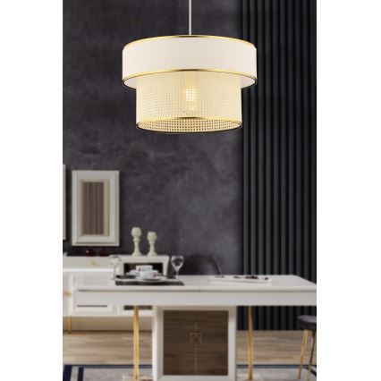 LED Pendellampa ERO 1xE27/60W/230V krém / zlat