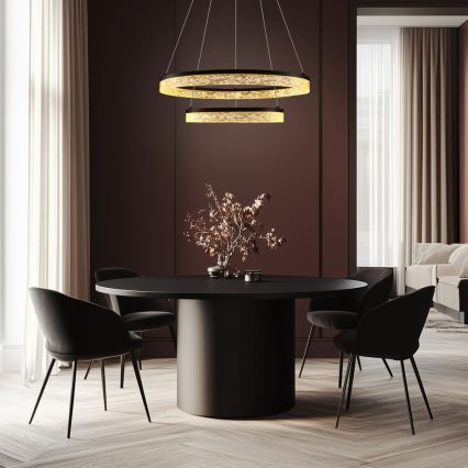 LED-Pendellampa FROZI LED/38W/230V Ø 60 cm svart