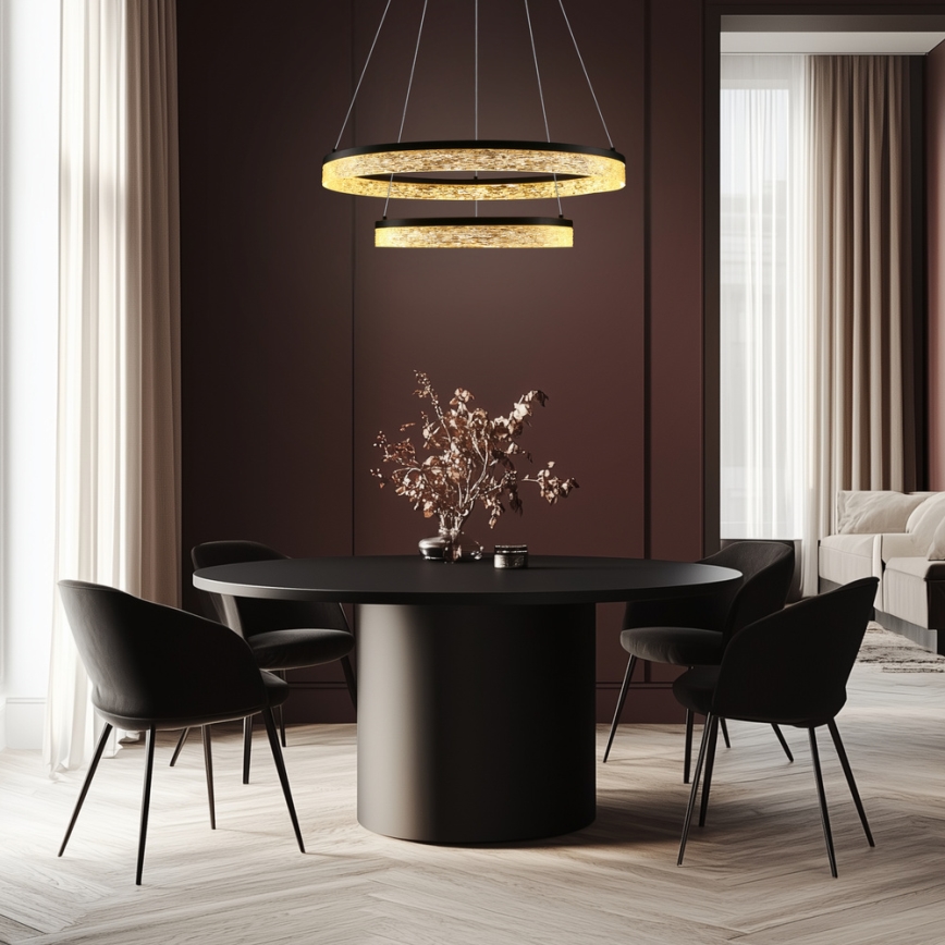 LED-Pendellampa FROZI LED/38W/230V Ø 60 cm svart
