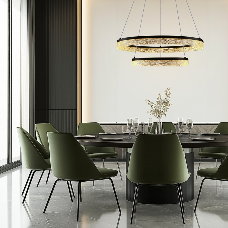 LED-Pendellampa FROZI LED/38W/230V Ø 60 cm svart