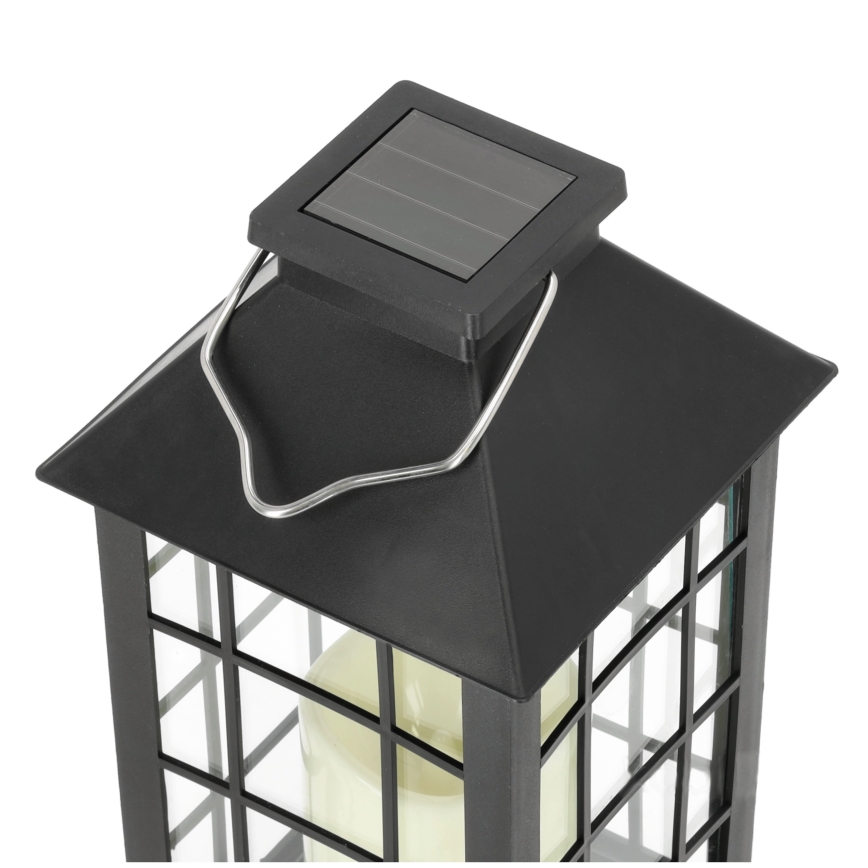 LED Pendellampa med solceller LED/0,02W/1,2V 1xAA 2700K IP44 200 mAh svart