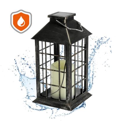 LED Pendellampa med solceller LED/0,02W/1,2V 1xAA 2700K IP44 200 mAh patina