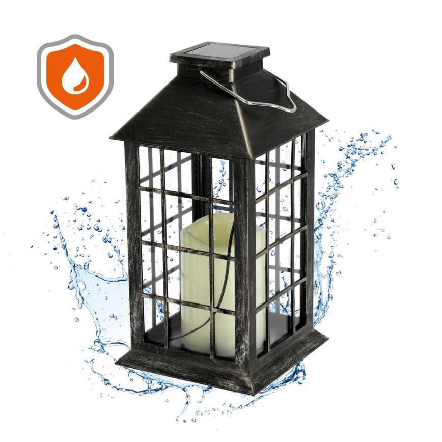 LED Pendellampa med solceller LED/0,02W/1,2V 1xAA 2700K IP44 200 mAh patina