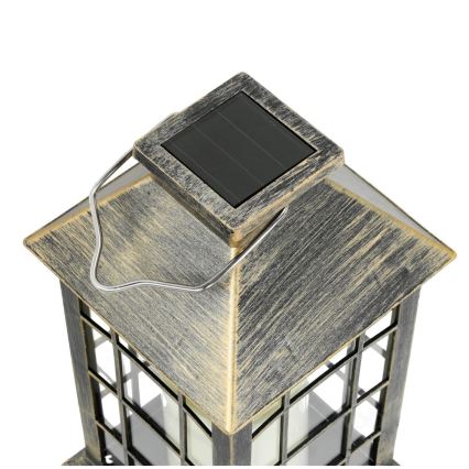 LED Pendellampa med solceller LED/0,02W/1,2V 1xAA 2700K IP44 200 mAh patina