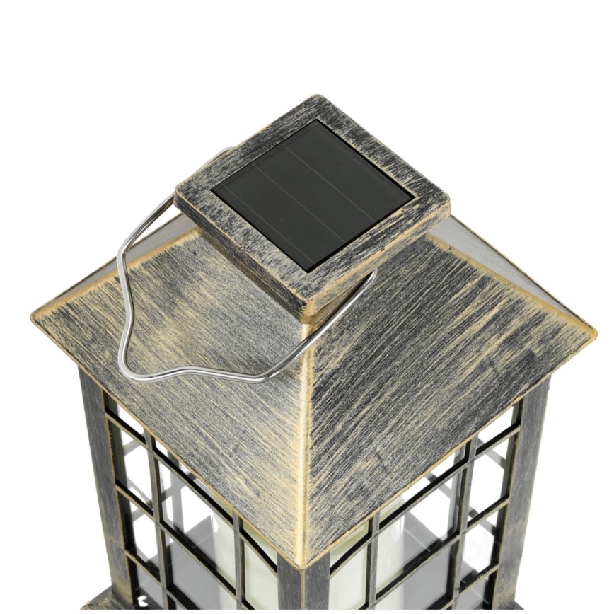 LED Pendellampa med solceller LED/0,02W/1,2V 1xAA 2700K IP44 200 mAh patina