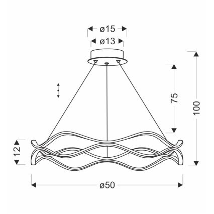 LED-Pendellampa VAVE LED/28W/230V rosé guld