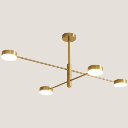 LED pendelljuskrona 4xLED/12W/230V 4000K guld