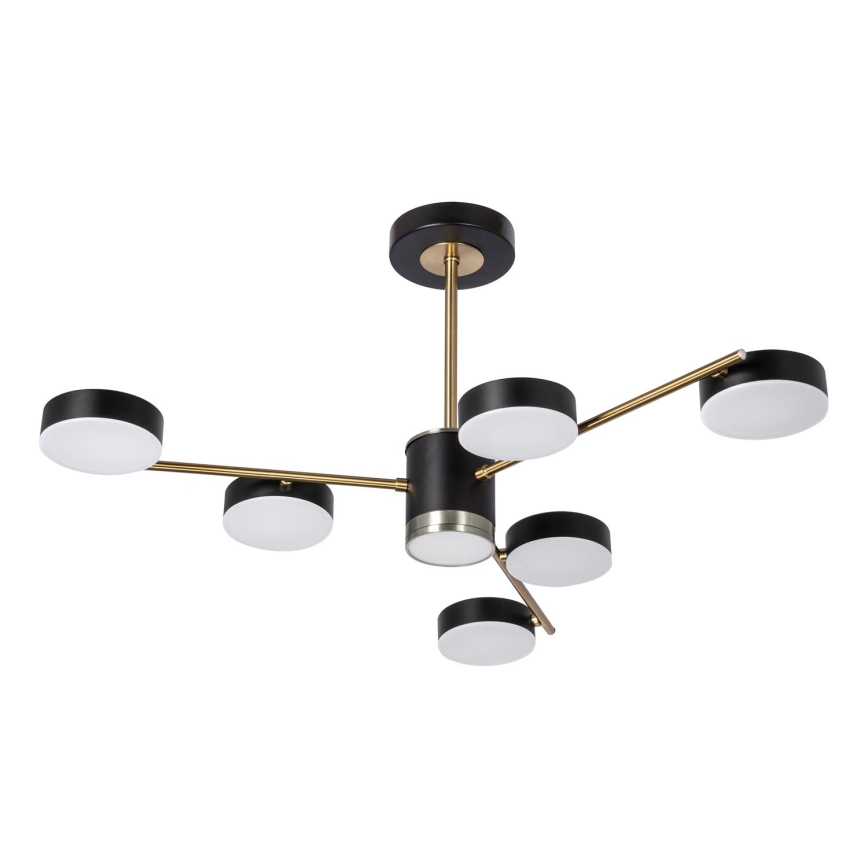 LED pendelljuskrona 6xLED/7W/230V + LED/6W 3000 - 6000K diameter 69 cm guld/svart