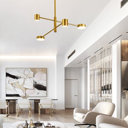 LED pendelljuskrona LED/24W/230V 3000K guld