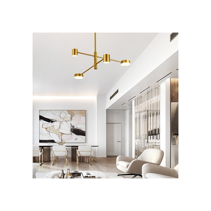 LED pendelljuskrona LED/24W/230V 3000K guld